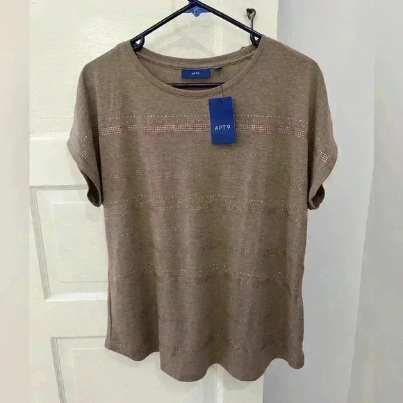 NWT Apt 9 Tan Blouse Business Casual - Picture 1 of 3